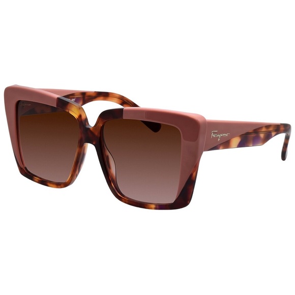 Salvatore Ferragamo Accessories - Salvatore Ferragamo Mauve and Tortoiseshell Square Sunglasses Ladies.